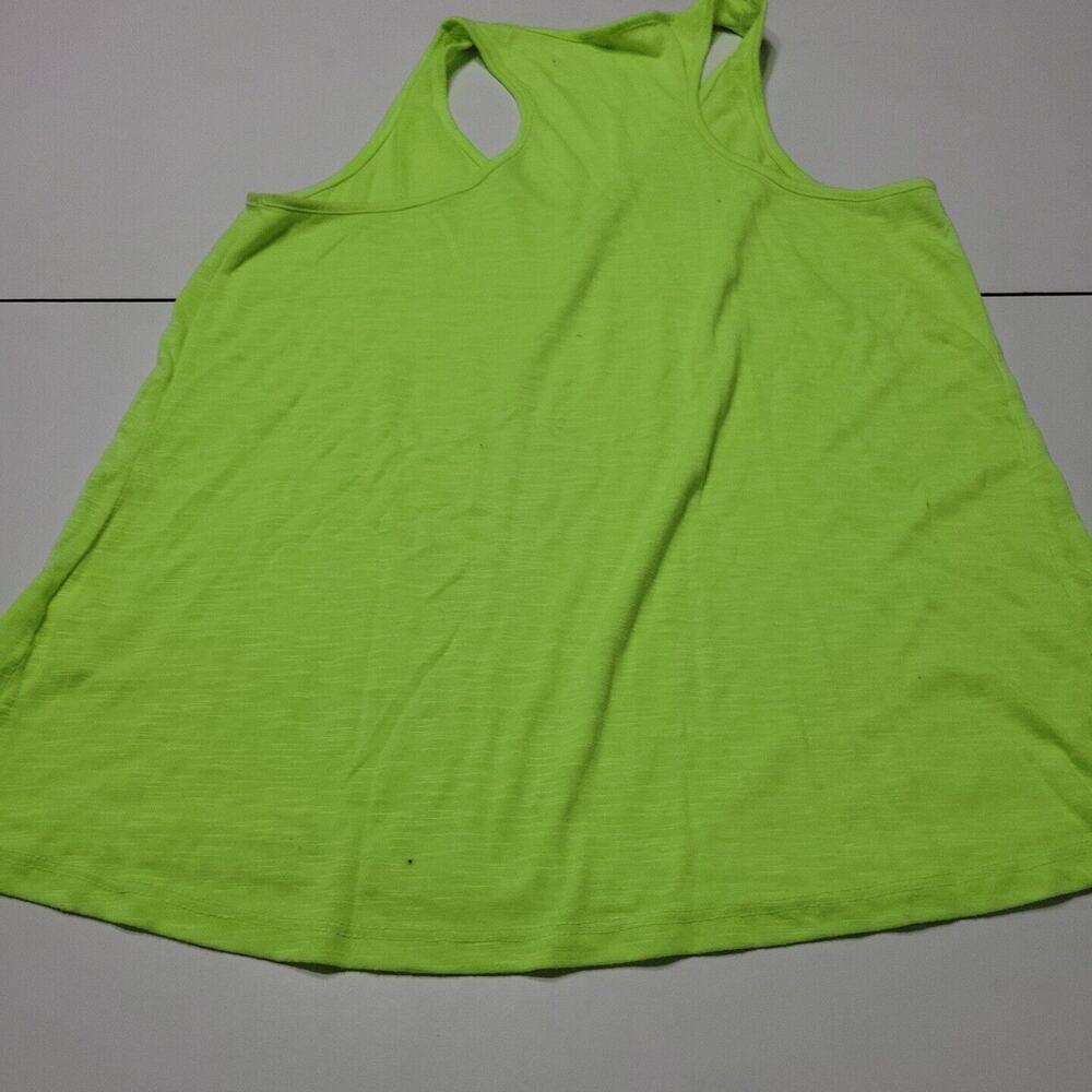 Tresics Women Medium Tank Top Neon Heathered Green Scoop Neck Stretch Razor Back - Picture 11 of 12